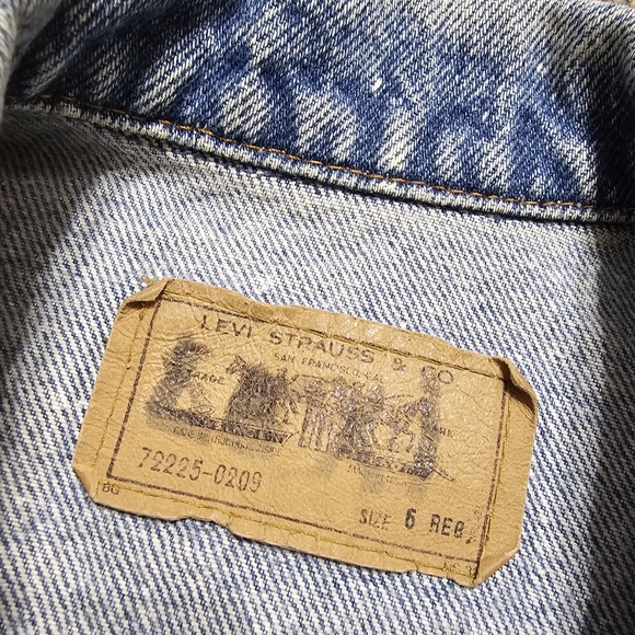 Kids Vintage Little Levis Orange Tab Denim Jean Acid Wash Jacket VTG 80s 90s - Picture 5 of 5
